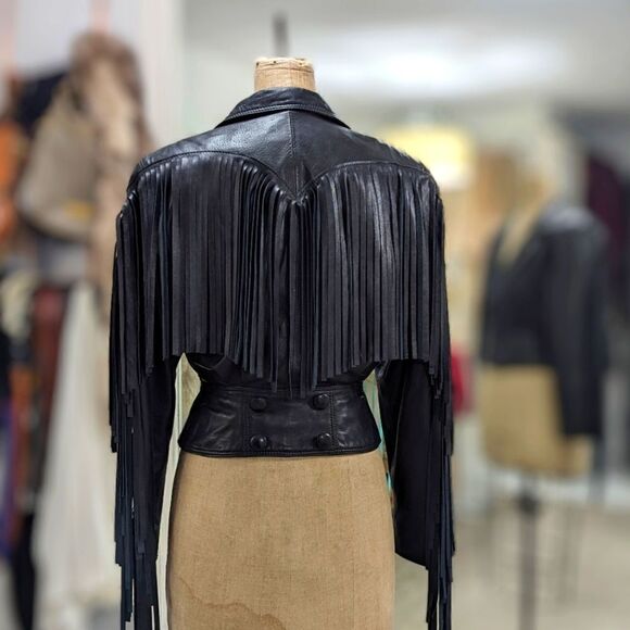 Sold ~ Vintage Leather Fringe Jacket - Picture 5 of 6